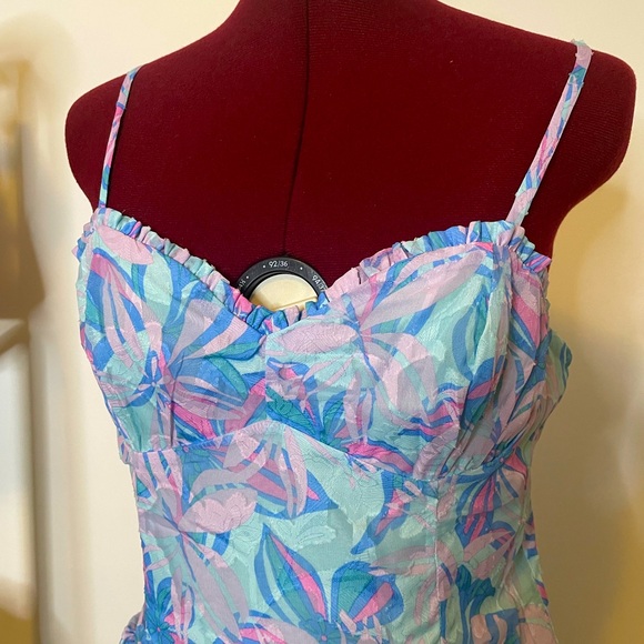 Mini Blue Ruffle Dress - Picture 4 of 4